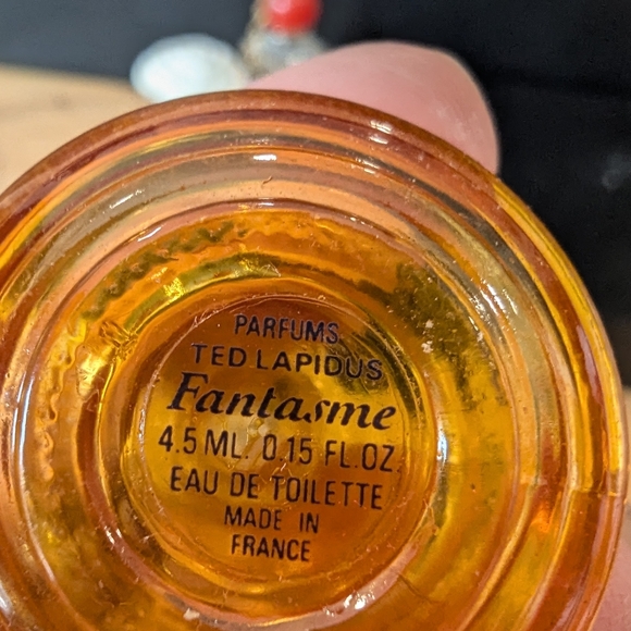 Vintage Made In France Parfums Ted Lapidus Mini Orange Glass Perfume Bottle - Picture 2 of 4